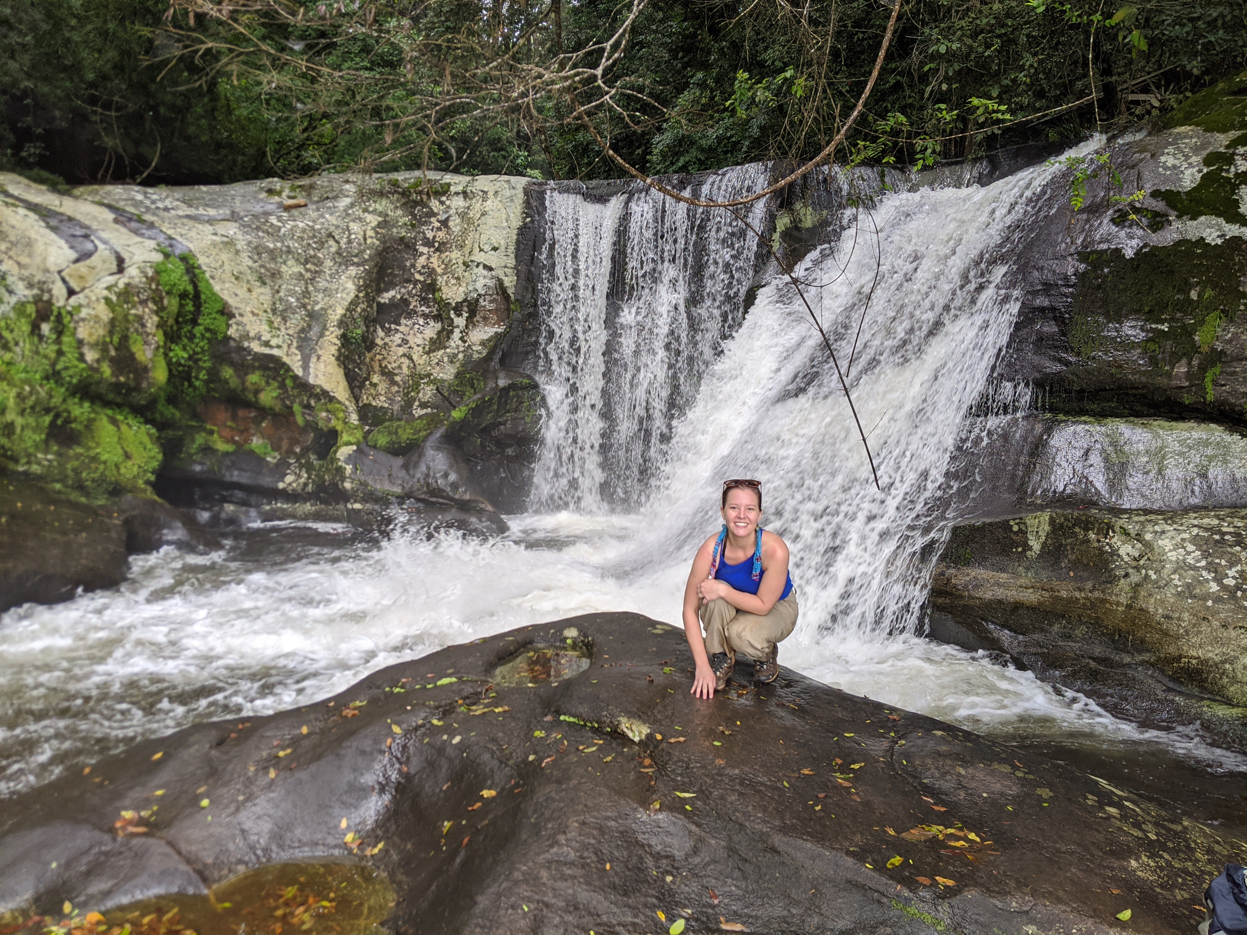 Brianne at a waterfall