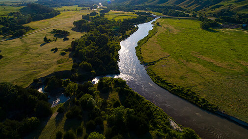 Aerial view of the Niobrara River.