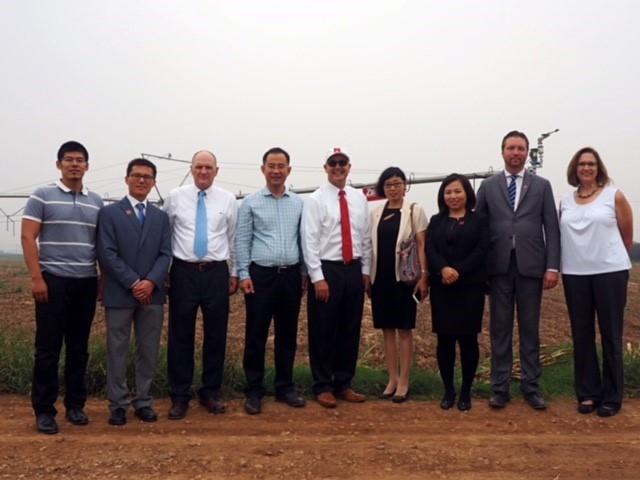 University and state leadership with Chinese partners at demonstration farm
